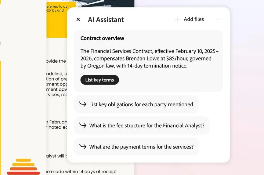 Adobe Acrobat AI đơn giản hóa các điều khoản hợp đồng