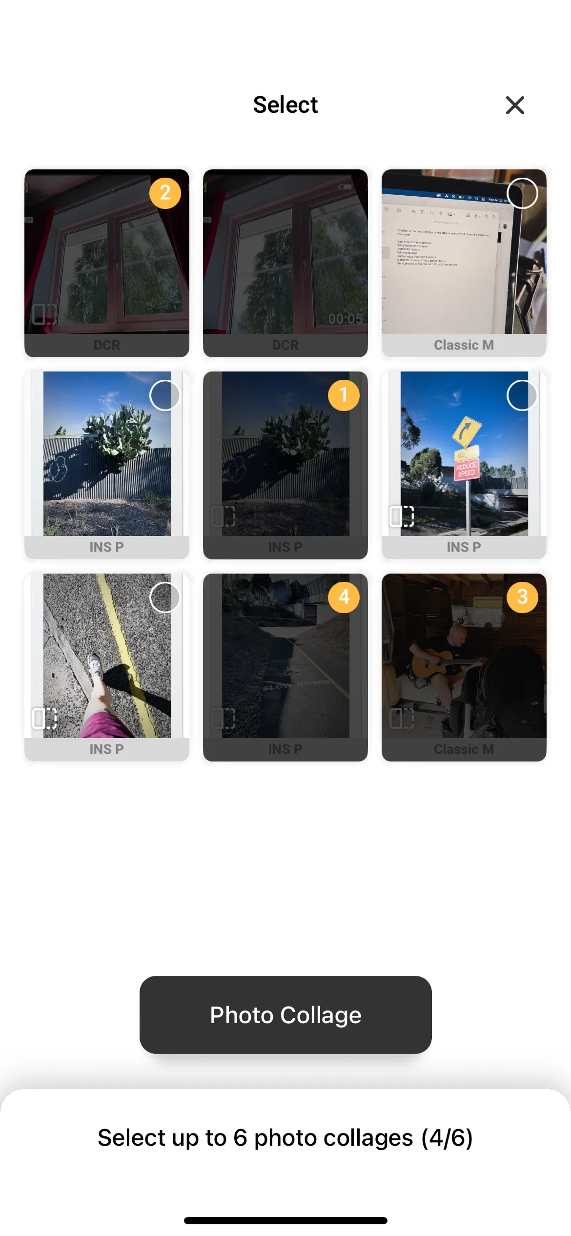 Ảnh ghép (collage) được tạo từ nhiều ảnh OldRoll