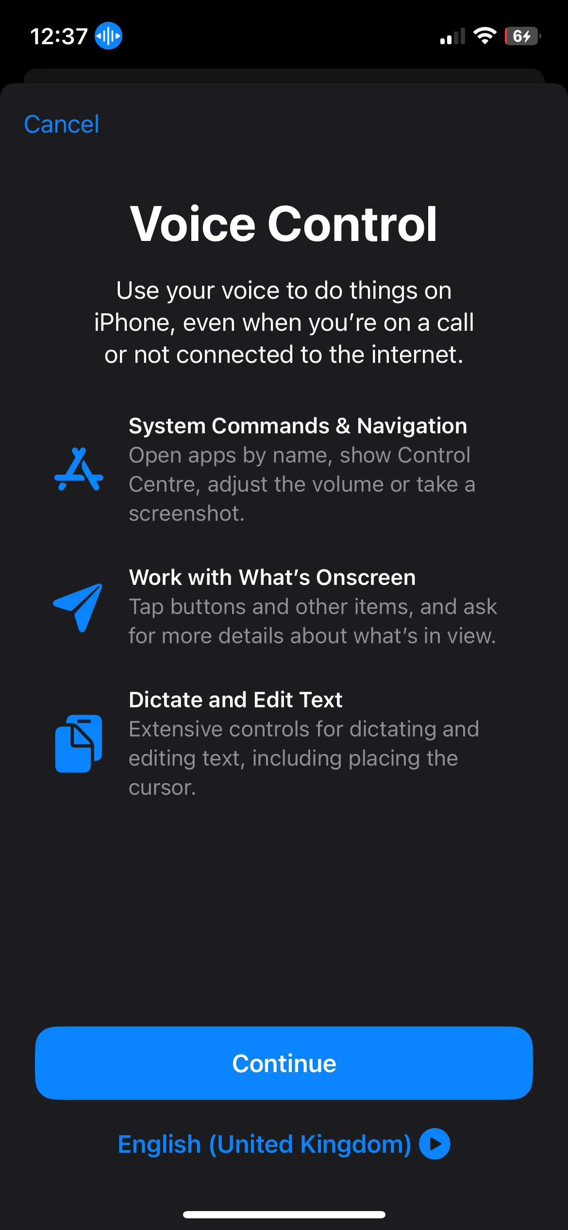 Bắt đầu thiết lập tính năng Điều khiển bằng giọng nói (Voice Control) trên iPhone