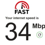 Biểu đồ kiểm tra tốc độ internet nhanh trên FAST.com