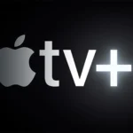 Biểu tượng Apple TV Plus nổi bật trên nền xanh đen, thể hiện dịch vụ truyền hình trực tuyến của Apple
