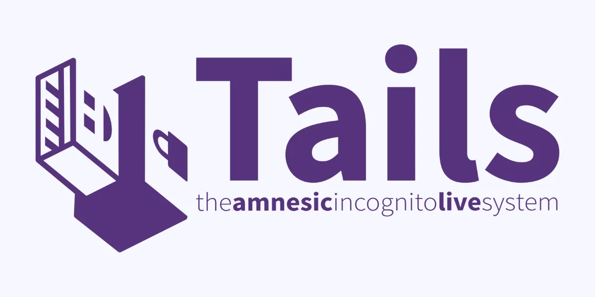 Biểu tượng và tên hệ điều hành Tails OS, nền tảng chú trọng quyền riêng tư và ẩn danh.