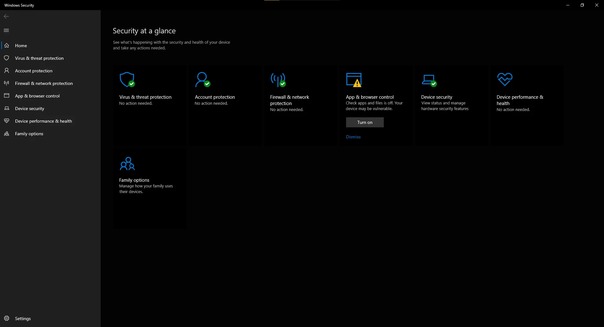 Các tùy chọn bảo vệ và quét virus trong menu Windows Security trên máy tính