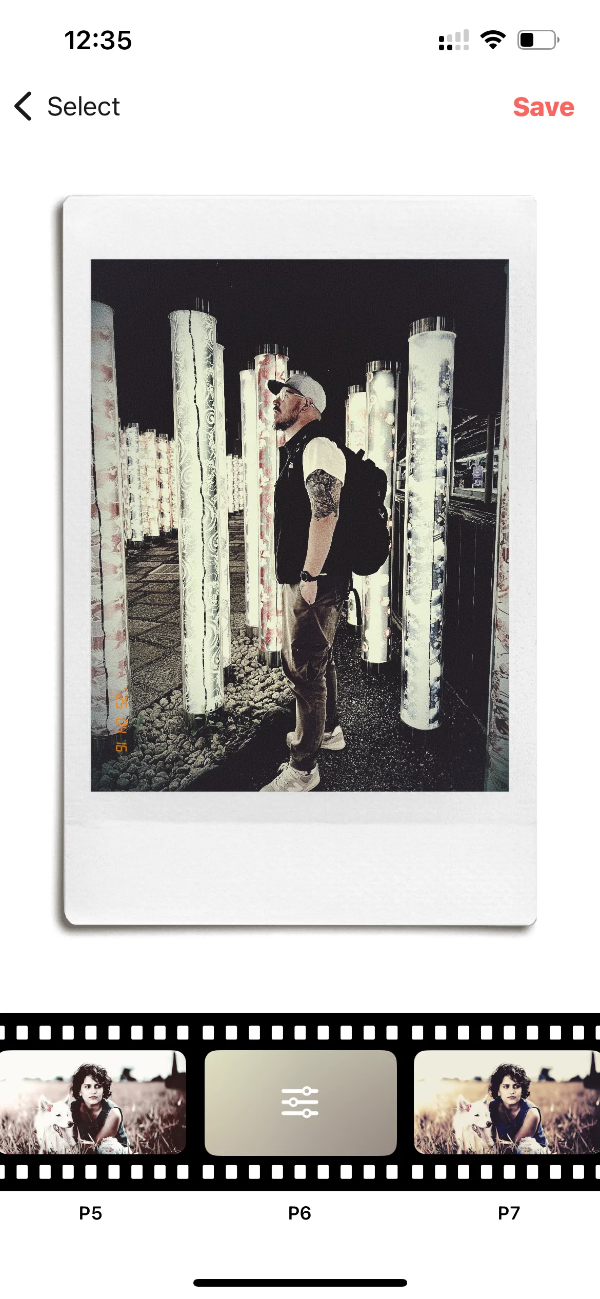 Các tùy chọn bộ lọc và khung ảnh phong cách Polaroid trong PoPo Frame
