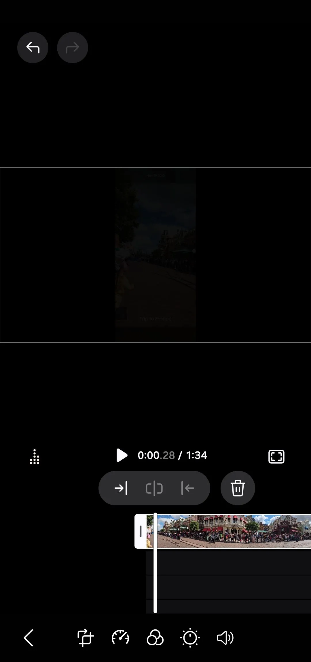 Các tùy chọn chỉnh sửa clip trong Samsung Studio