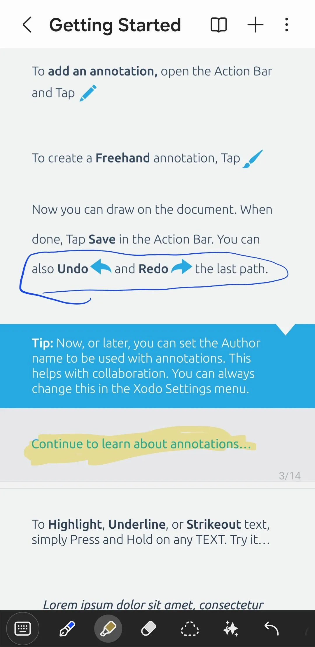 Các tùy chọn chú thích PDF tiện lợi trong Samsung Notes