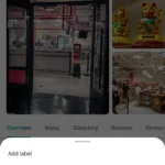 Các tùy chọn vị trí trên Google Maps để gán nhãn