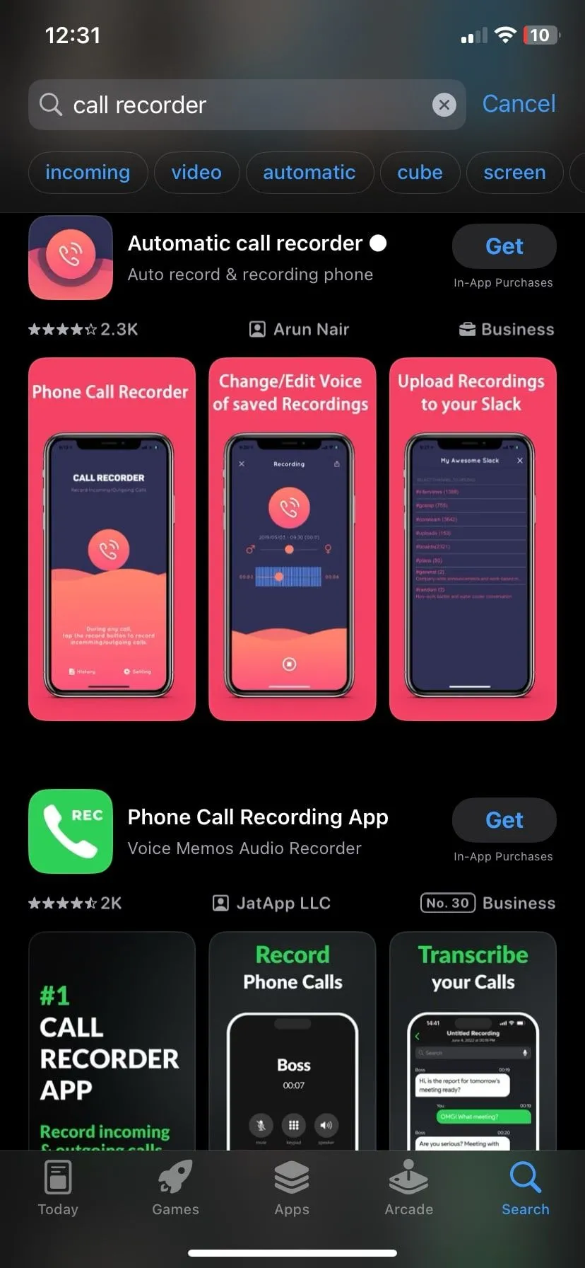 Các ứng dụng ghi âm cuộc gọi trên App Store, hứa hẹn nhiều tính năng khác nhau