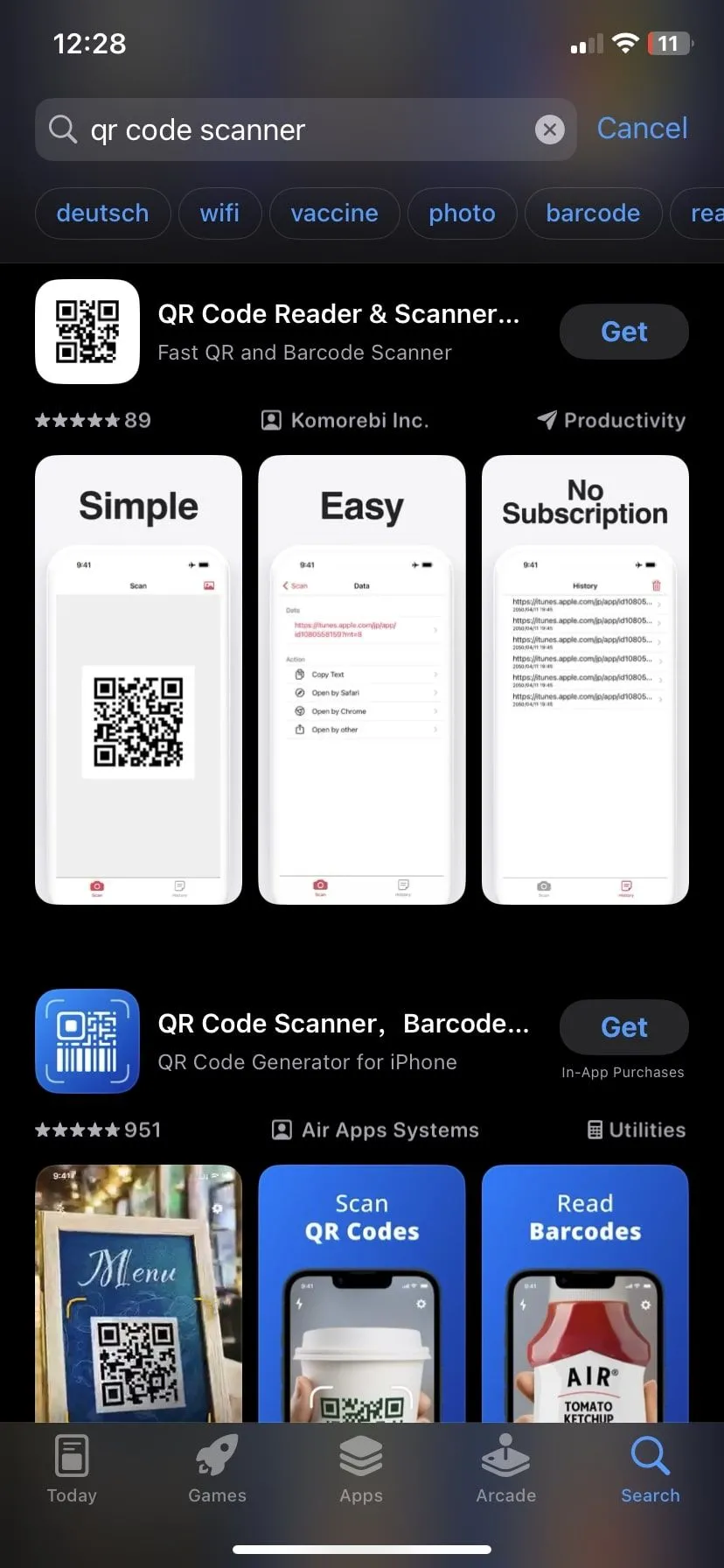 Các ứng dụng quét mã QR phổ biến trên App Store, nhiều lựa chọn bên thứ ba