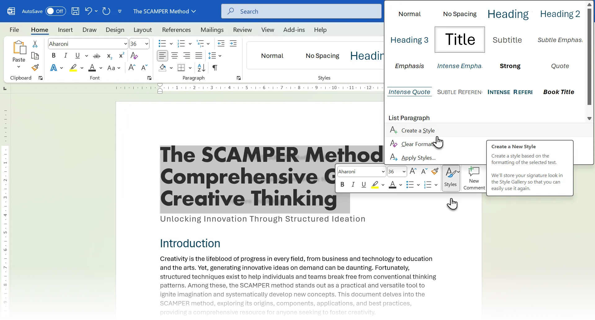 Cách tạo style mới từ văn bản đã định dạng trong Microsoft Word