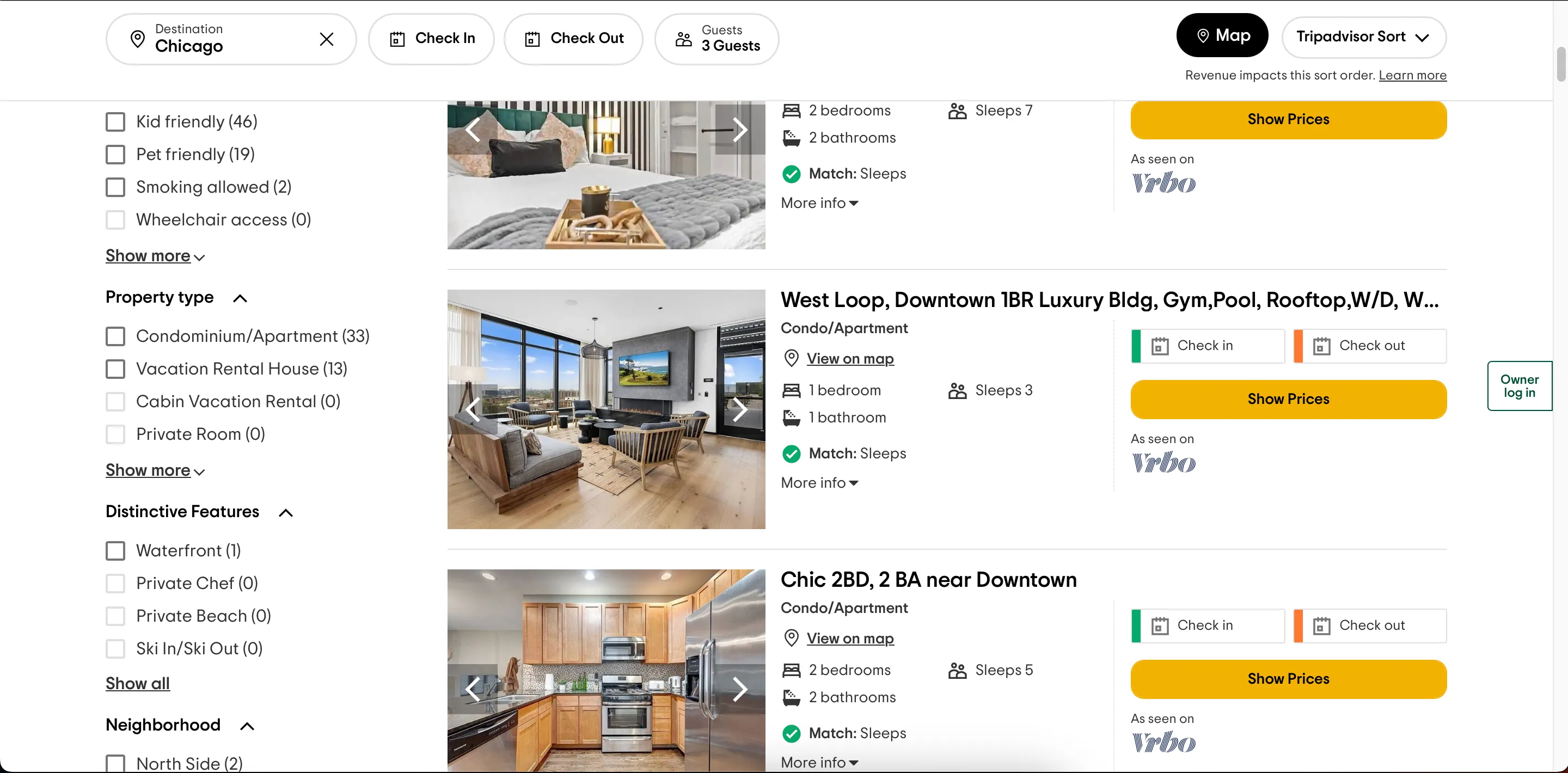 Cách tìm kiếm các lựa chọn thuê nhà nghỉ dưỡng Vrbo trên ứng dụng Tripadvisor