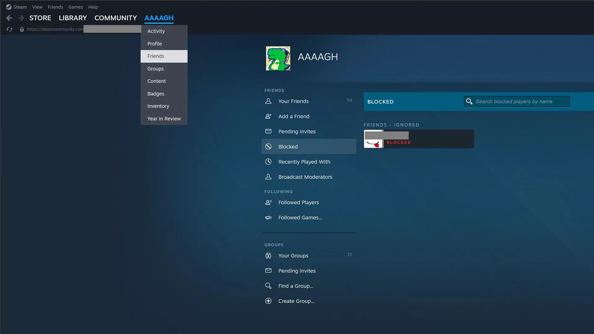 Cách truy cập danh sách chặn trên Steam