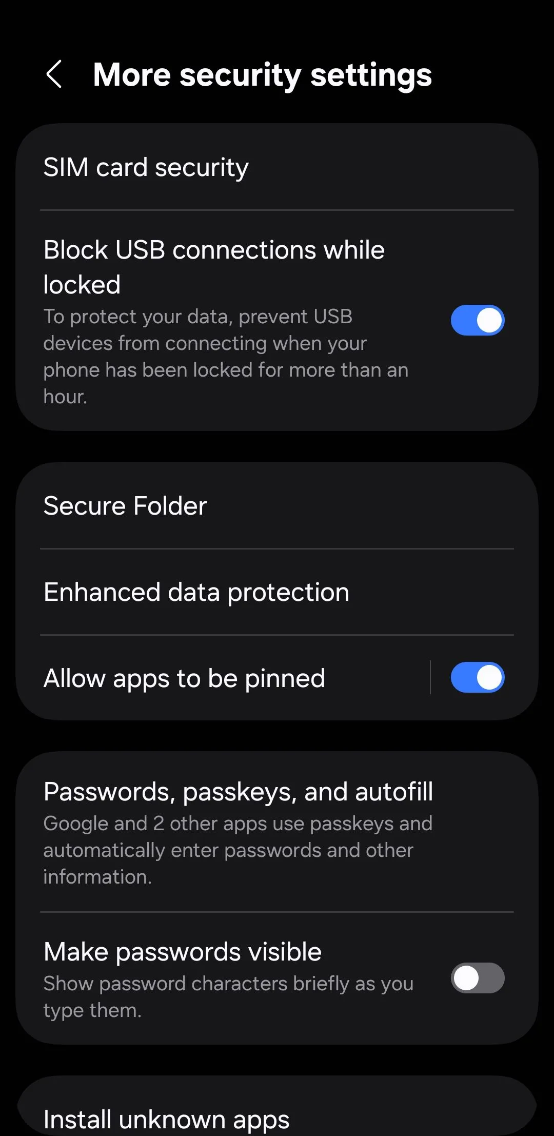 Cài đặt Bảo mật và quyền riêng tư trên điện thoại Android.