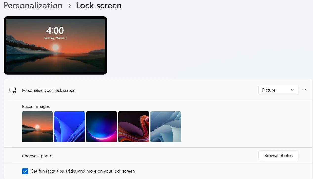 Cài đặt cá nhân hóa hình nền màn hình khóa (Lock Screen) trên Windows 11