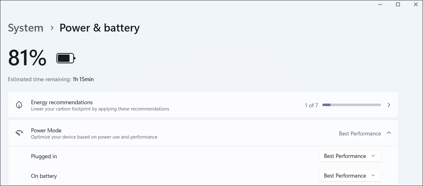 Cài đặt chế độ nguồn trên Windows 11 để tối ưu hiệu suất