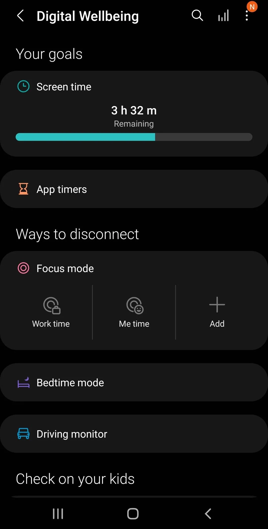 Cài đặt Digital Wellbeing trên Android với các tùy chọn quản lý thời gian sử dụng ứng dụng