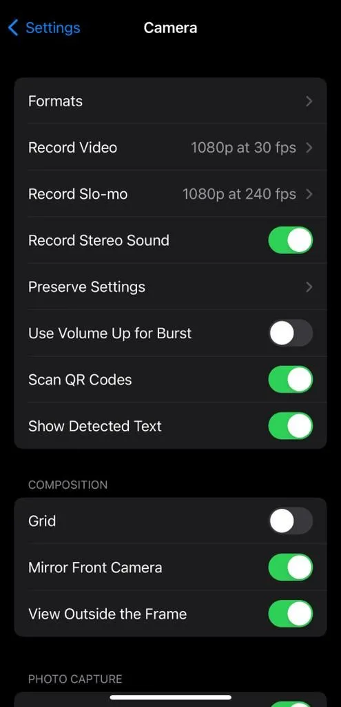 Cài đặt Định dạng trong iPhone để bật Apple ProRAW