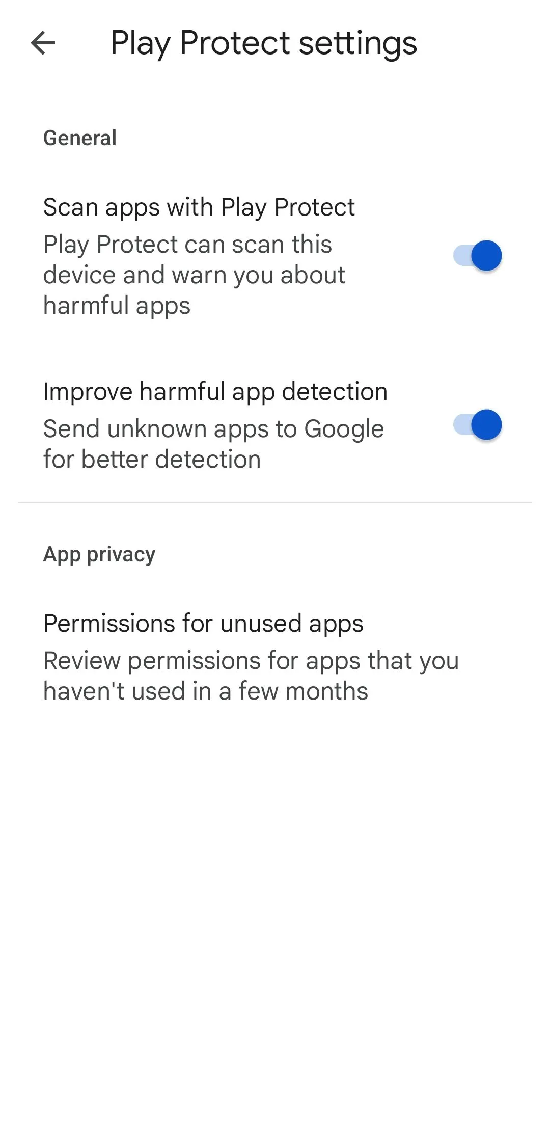 Cài đặt Google Play Protect trong Google Play Store trên điện thoại Android