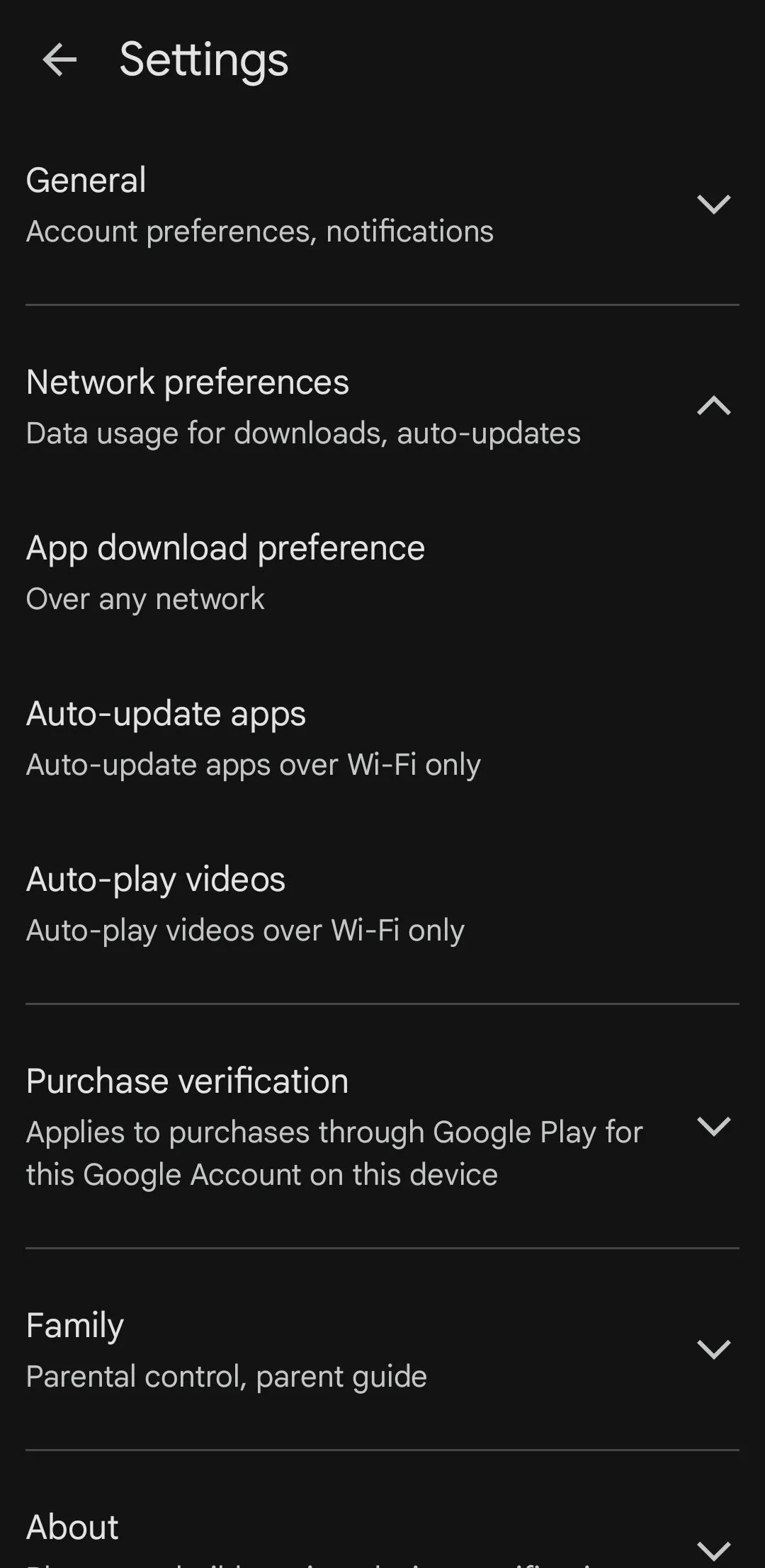 Cài đặt Google Play Store với tùy chọn tự động cập nhật ứng dụng qua Wi-Fi trên Samsung Galaxy