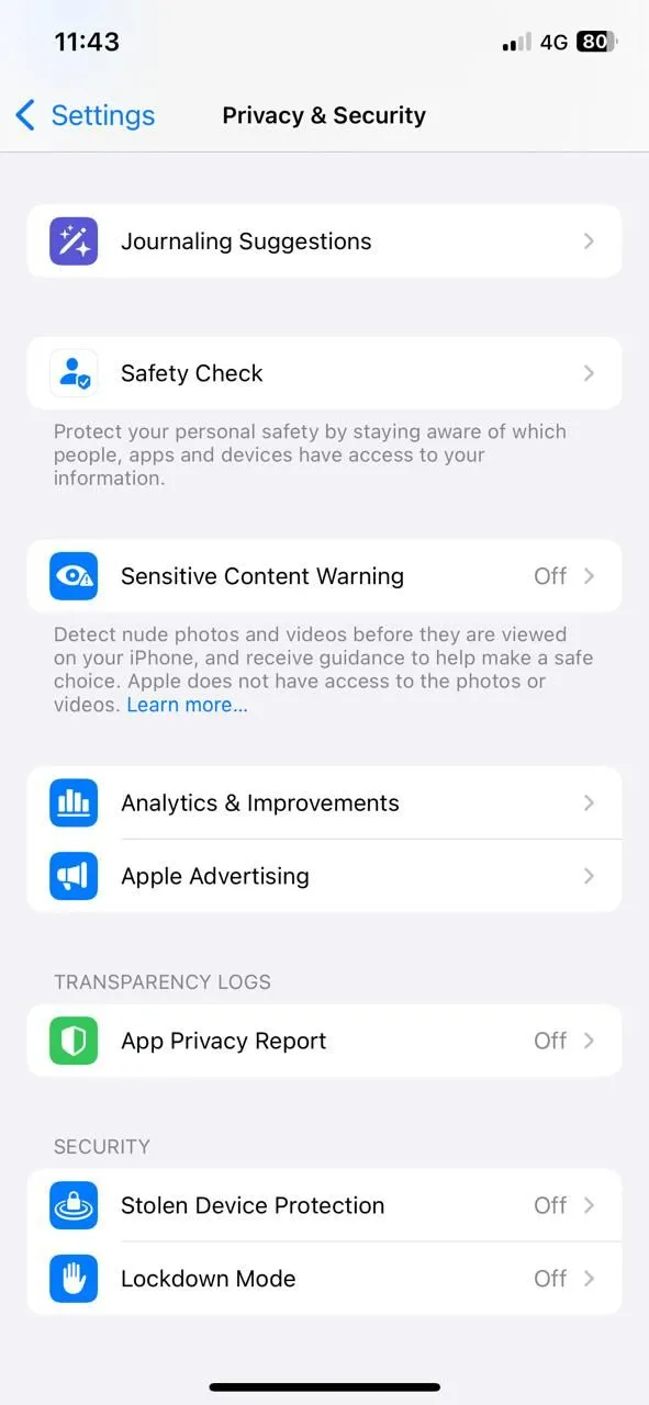 Cài đặt quyền riêng tư trên iPhone