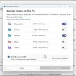 Cài đặt sao lưu thư mục trên OneDrive, minh họa tính năng đồng bộ hóa sâu của Microsoft.
