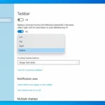 Cài đặt Taskbar trong Windows 10 với tùy chọn vị trí thanh tác vụ
