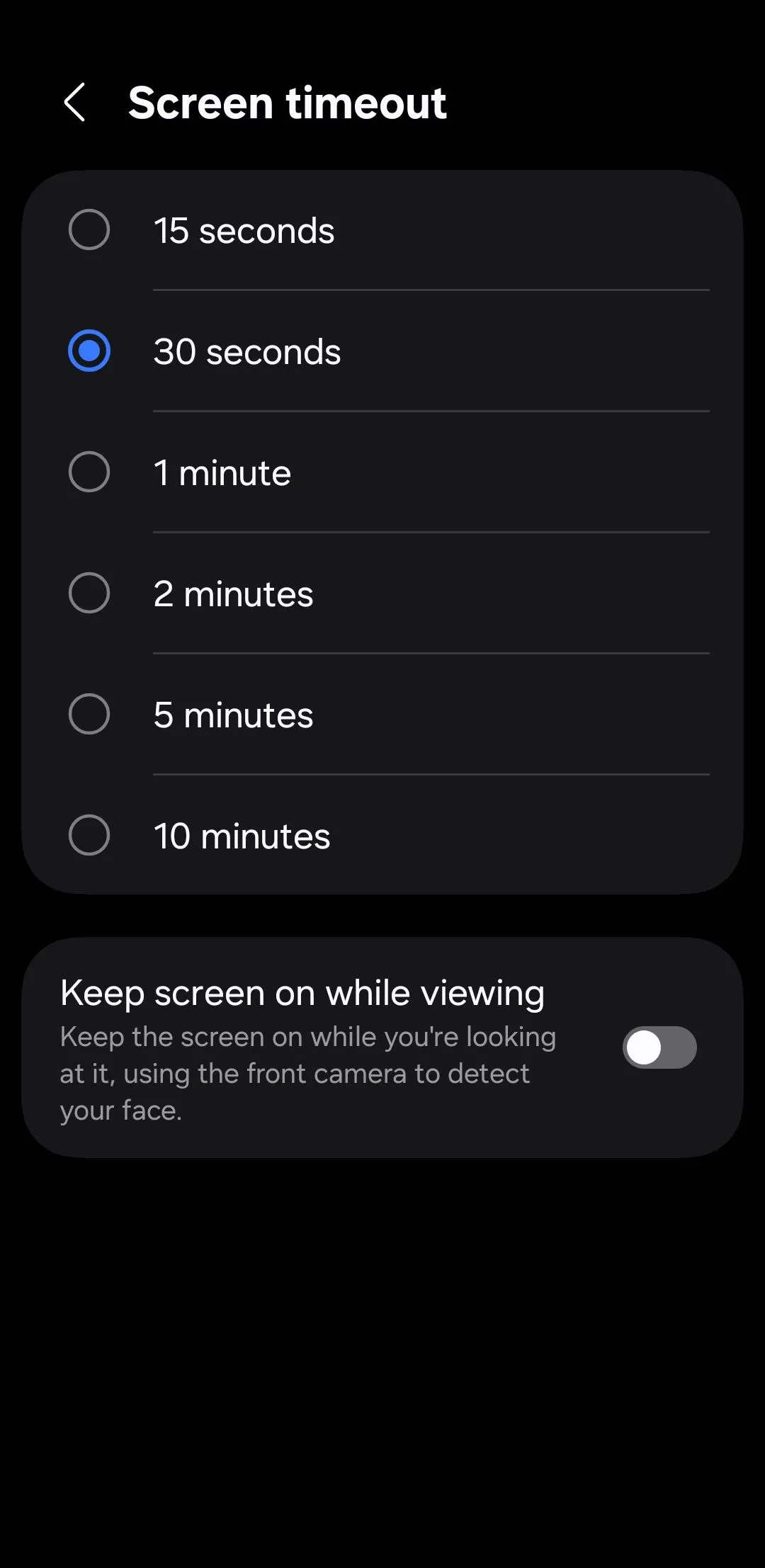 Cài đặt thời gian chờ màn hình (Screen Timeout) trên Android.