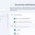 Cài đặt thông báo ưu tiên trong ứng dụng Settings của Windows 11