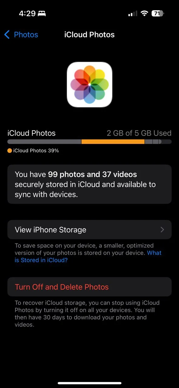 Cài đặt tối ưu dung lượng Ảnh iCloud