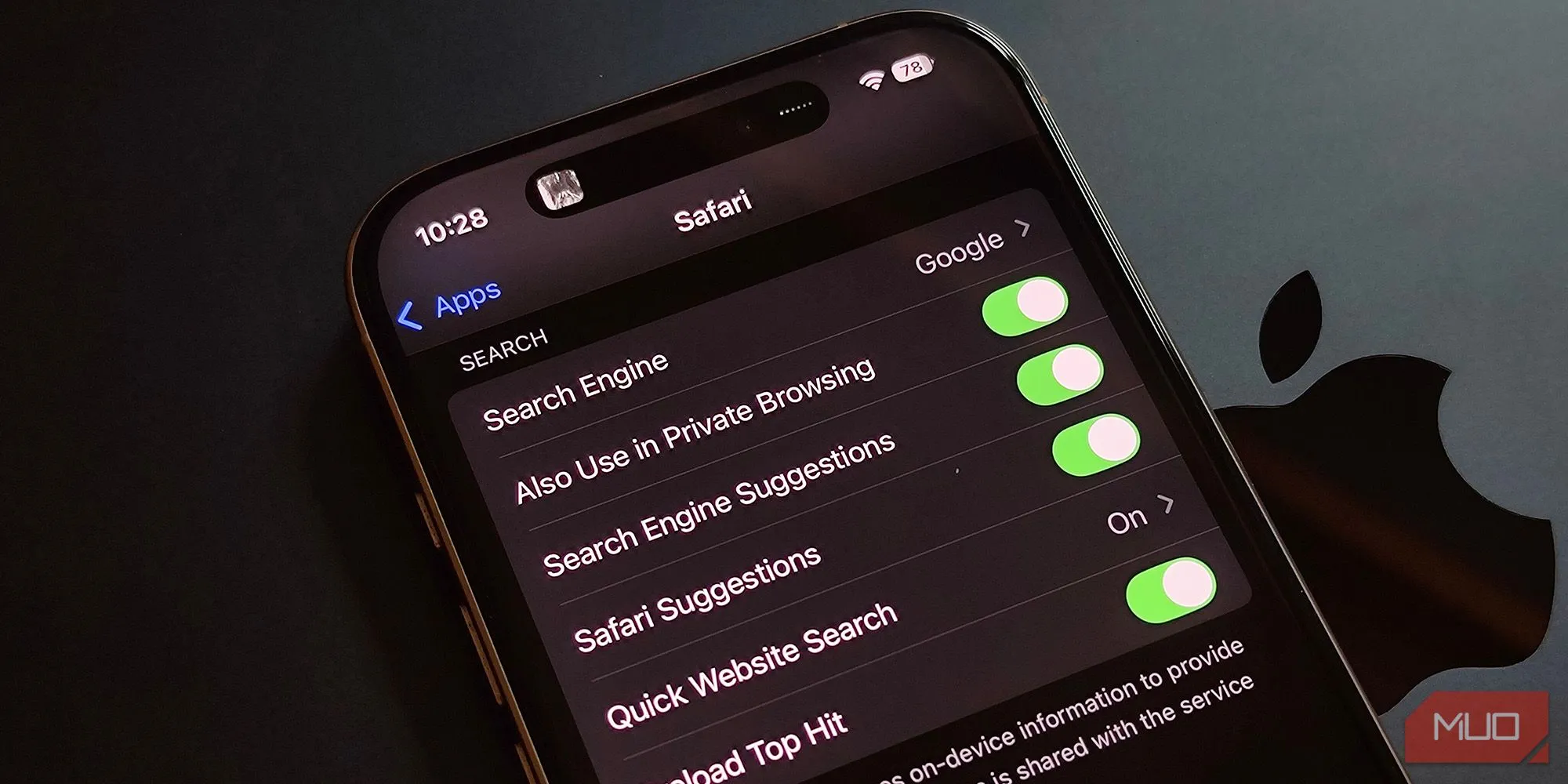 Cài đặt ứng dụng Safari được tìm thấy trong ứng dụng Cài đặt hệ thống của iOS