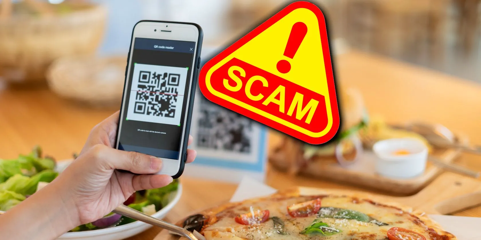 Cảnh báo lừa đảo QR code trên màn hình điện thoại, minh họa khả năng phát hiện mối đe dọa của ứng dụng quét QR bảo mật