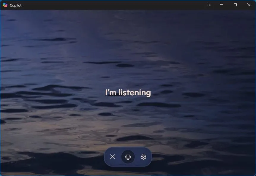 Chế độ tương tác bằng giọng nói trên ứng dụng Microsoft Copilot Windows với hiệu ứng hình ảnh nhẹ nhàng