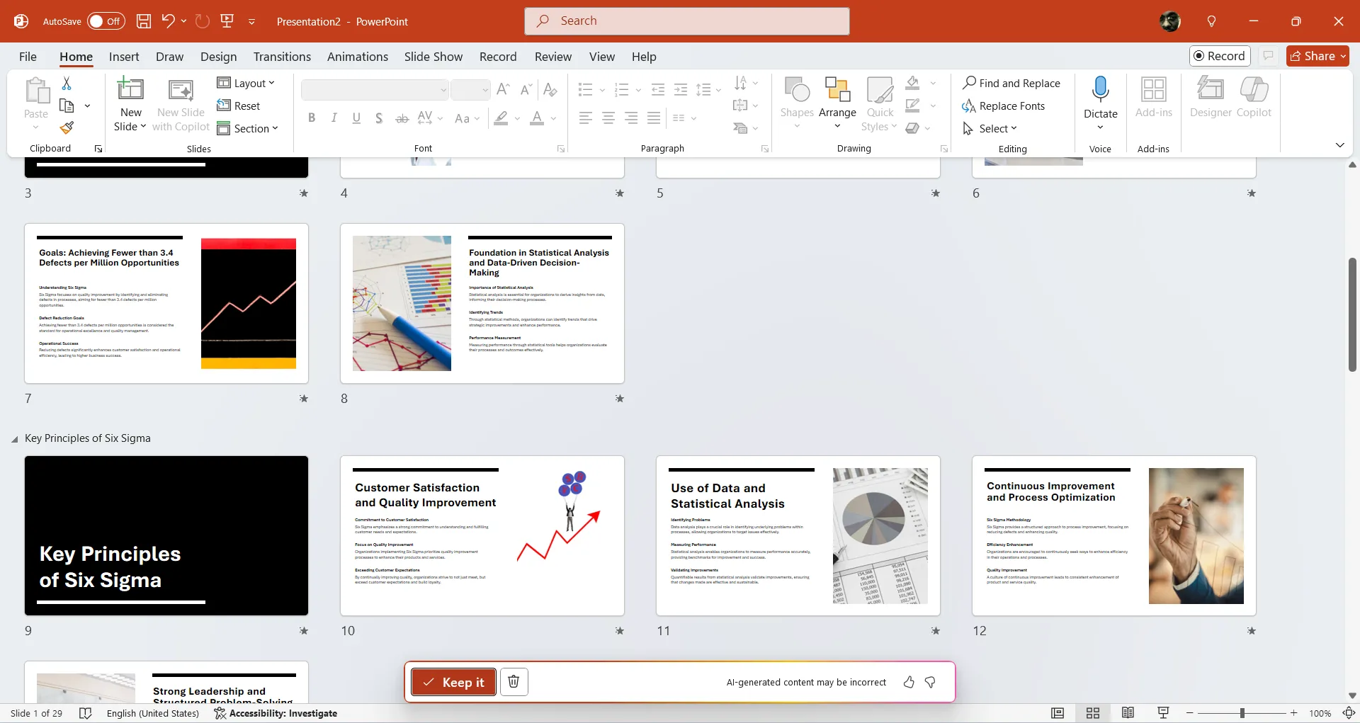 Chèn các slide do Copilot tạo vào bản trình bày PowerPoint