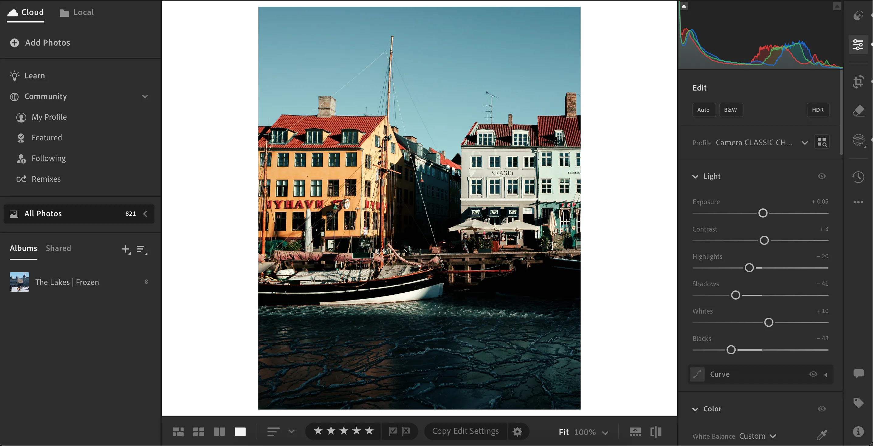 Chỉnh sửa ảnh trong ứng dụng Lightroom CC trên máy tính để bàn