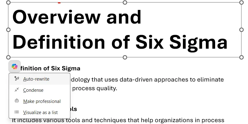 Chỉnh sửa nội dung văn bản trên slide PowerPoint bằng tính năng Copilot