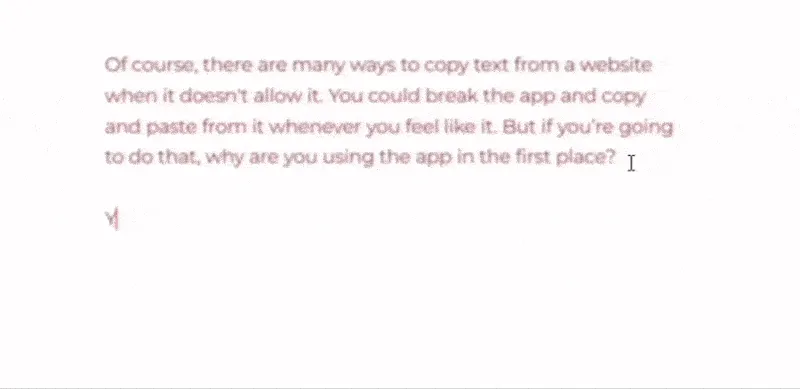 Chữ viết trong The Most Dangerous Writing App đang mờ dần và chuyển sang màu đỏ, minh họa cơ chế xóa nội dung nếu người dùng ngừng viết