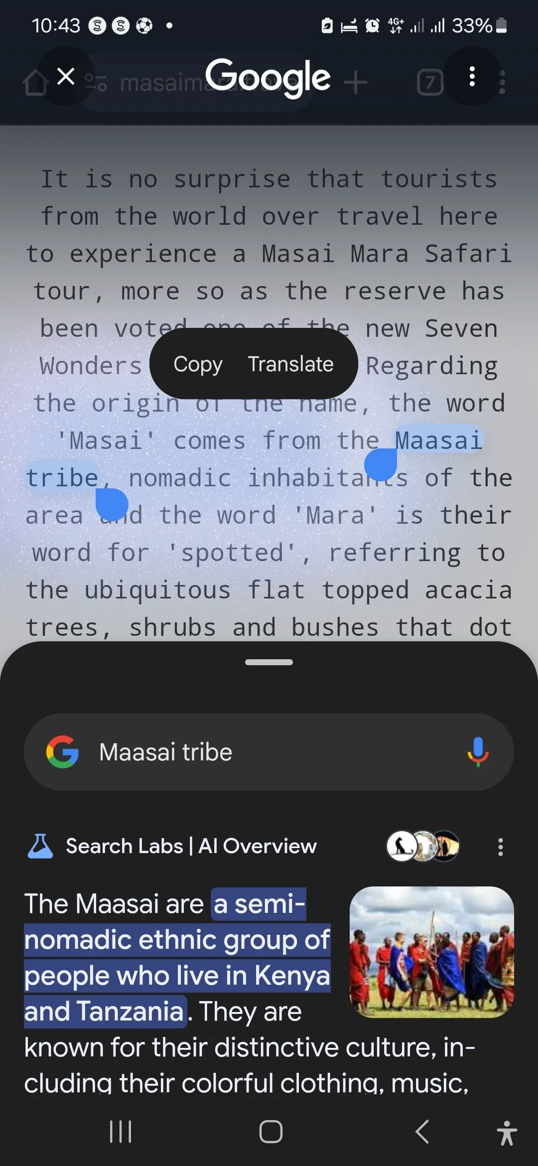 Circle to Search hiển thị thông tin bổ sung về văn bản được khoanh vùng
