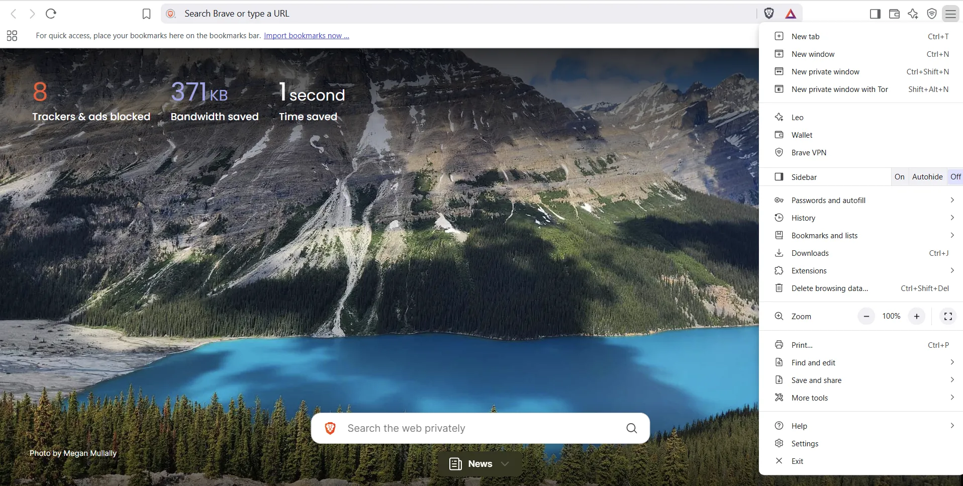 Cửa sổ duyệt riêng tư với Tor của trình duyệt Brave, cho phép duyệt web ẩn danh và bảo mật cao.