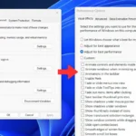 Cửa sổ Performance Options trong Windows 11 hiển thị tùy chọn 'Adjust for best performance' để tối ưu hiệu suất