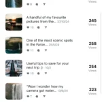 Danh sách các video Reels trong ứng dụng Edits