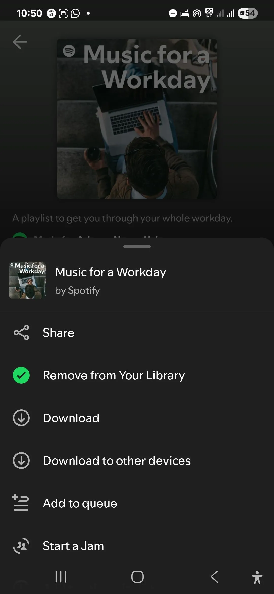 Danh sách phát nhạc trên Spotify cho Android với tùy chọn tải xuống ngoại tuyến
