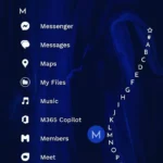 Danh sách ứng dụng được sắp xếp theo bảng chữ cái của Niagara Launcher, giúp tìm kiếm nhanh chóng và gọn gàng.