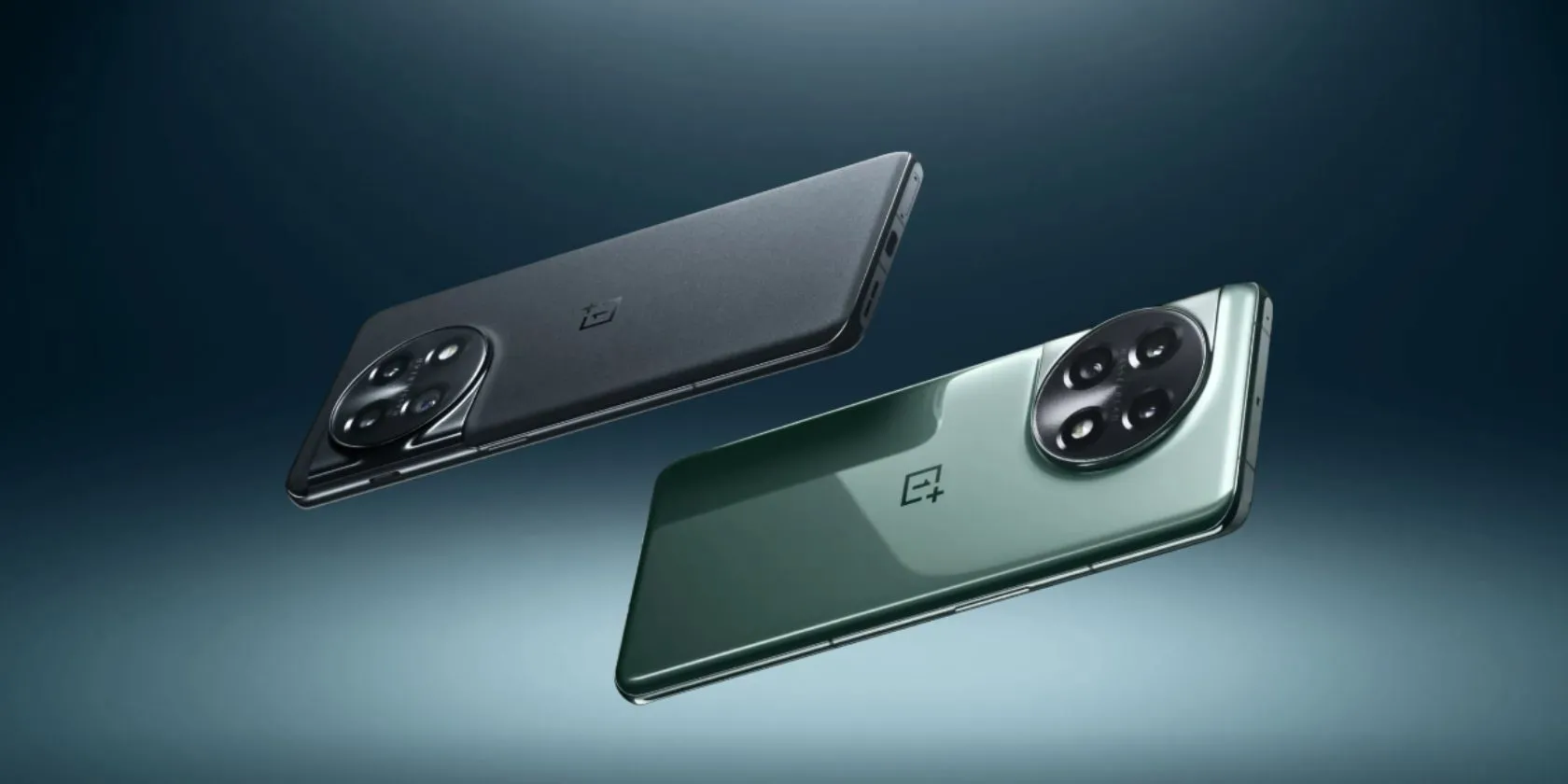 Điện thoại OnePlus 11 trong hai màu đen Titan và xanh lá cây Eternal, một mẫu flagship gần đây của OnePlus.