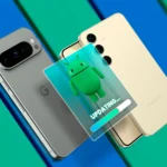 Điện thoại Pixel và Galaxy đang hiển thị thông báo cập nhật Android mới nhất