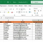Dữ liệu Excel được chuẩn bị cho Mail Merge với các cột rõ ràng