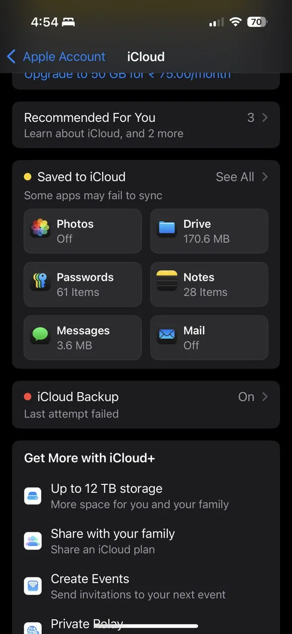 Dữ liệu ứng dụng được lưu trữ trên iCloud