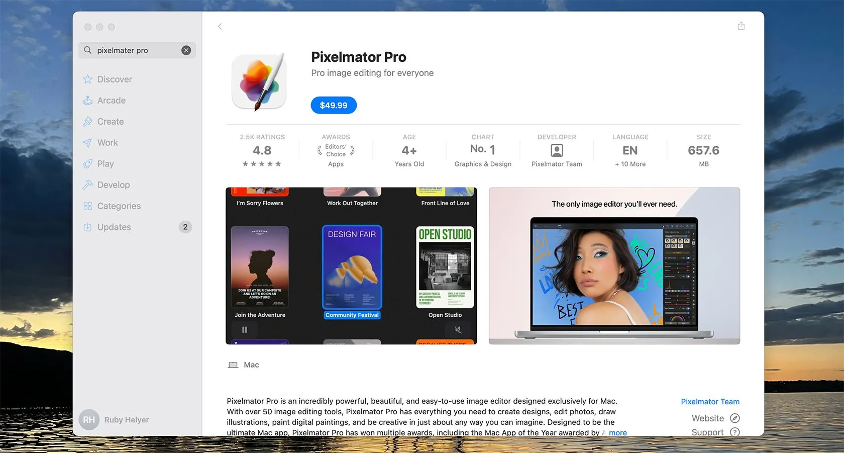 Giá Pixelmator Pro trên App Store và phiên bản iOS Pixelmator