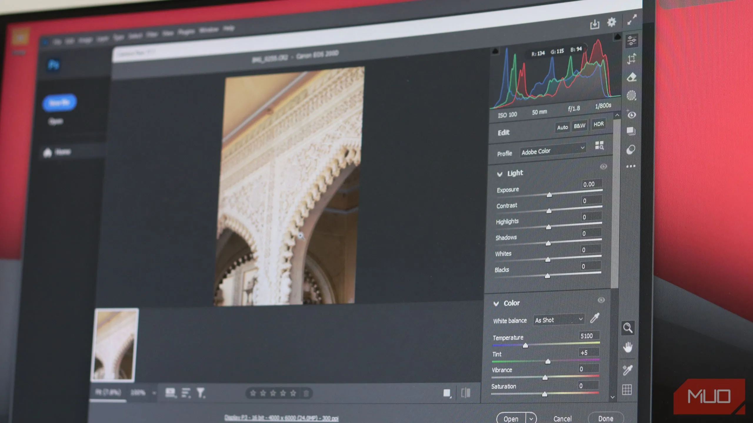 Giao diện cài đặt Adobe Camera Raw trong Photoshop, cung cấp công cụ chỉnh sửa ảnh RAW chuyên nghiệp.