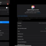 Giao diện cài đặt Apple Intelligence & Siri trên iPad