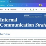Giao diện Canva Docs trên máy tính đang hiển thị tài liệu